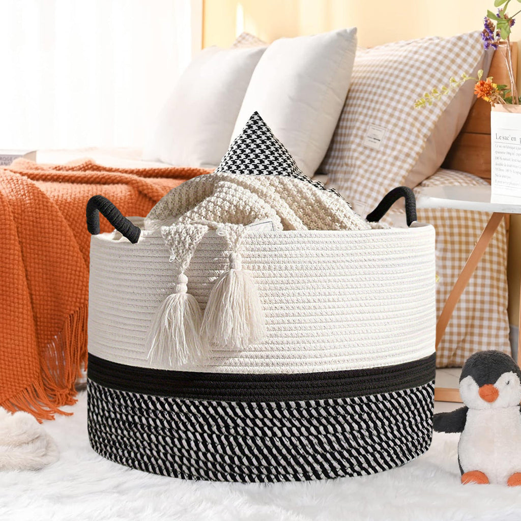 Cotton Rope Laundry Basket Two Colourways | StorageOZ