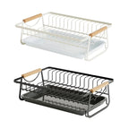 Iron Dish Rack Wood Handles Two Colours Set | StorageOZ