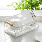 Iron Dish Rack Wood Handles Two Colours Set | StorageOZ