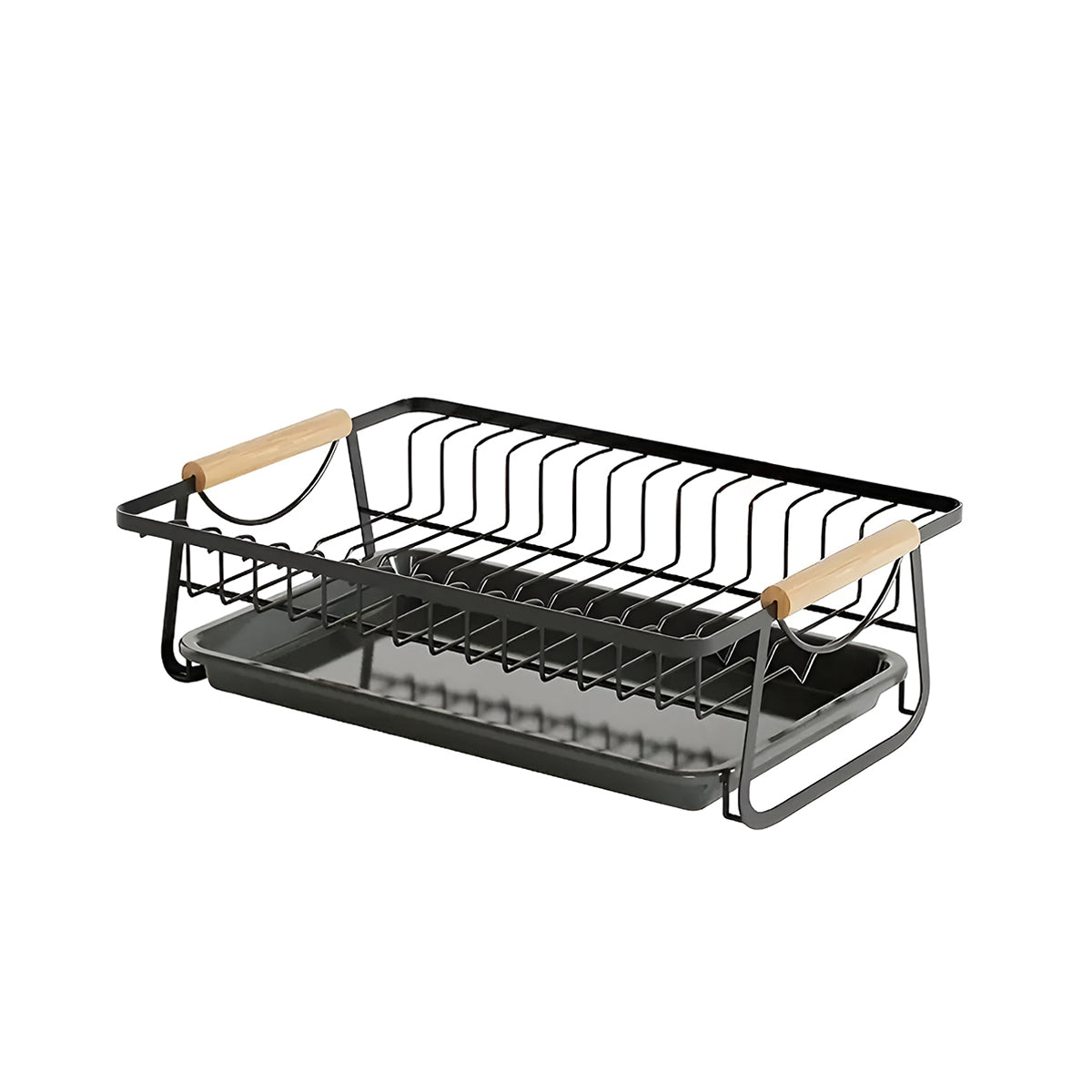 Iron Dish Rack Wood Handles Two Colours Set | StorageOZ