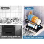 Double Layer Foldable Dish Rack Two Colours | StorageOZ
