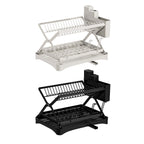 Double Layer Foldable Dish Rack Two Colours | StorageOZ