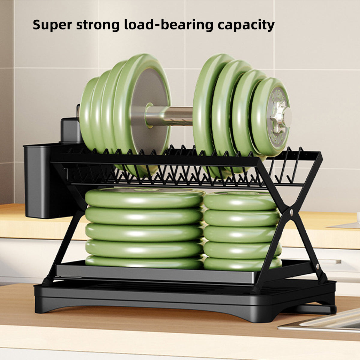 Double Layer Foldable Dish Rack Two Colours | StorageOZ