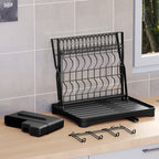 Double Layer Foldable Dish Rack Two Colours | StorageOZ