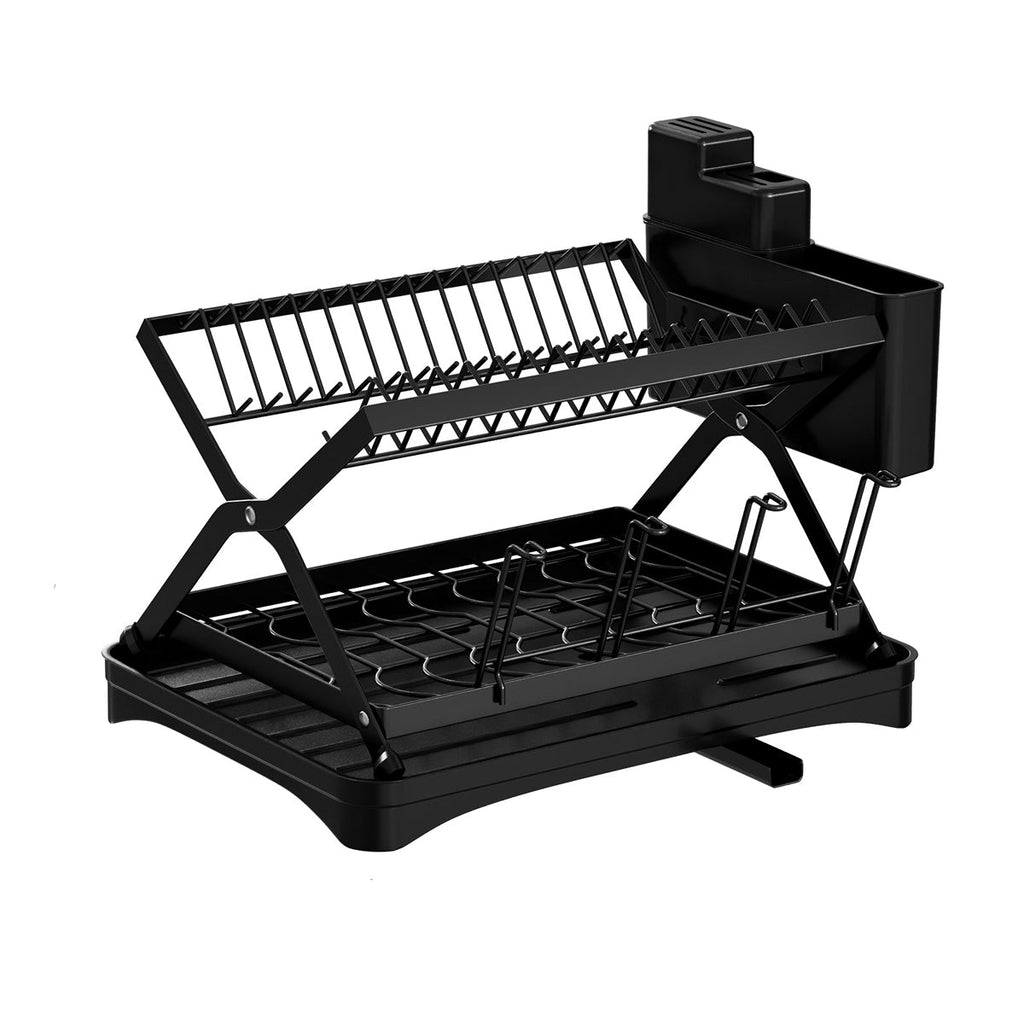 Double Layer Foldable Dish Rack Two Colours | StorageOZ