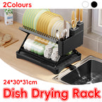 Double Layer Foldable Dish Rack Two Colours | StorageOZ