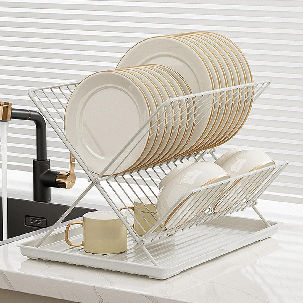 Foldable Bowl Plate Rack Two Colours Set | StorageOZ