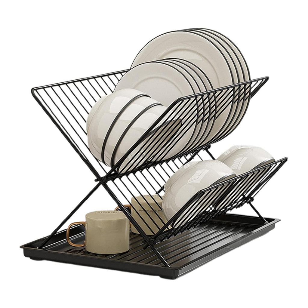 Foldable Bowl Plate Rack Two Colours Set | StorageOZ