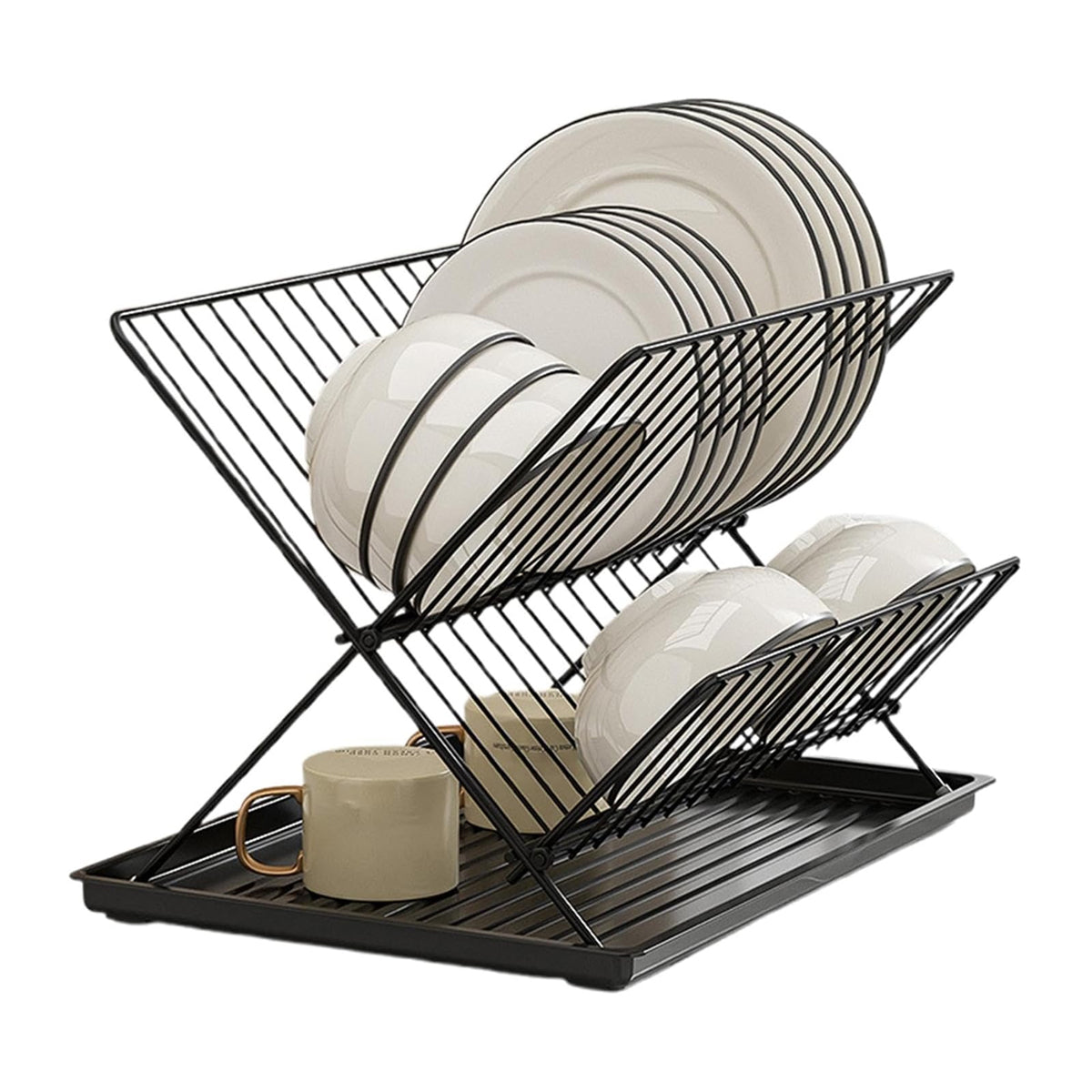 Foldable Bowl Plate Rack Two Colours Set | StorageOZ