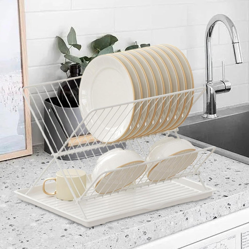 Foldable Bowl Plate Rack Two Colours Set | StorageOZ