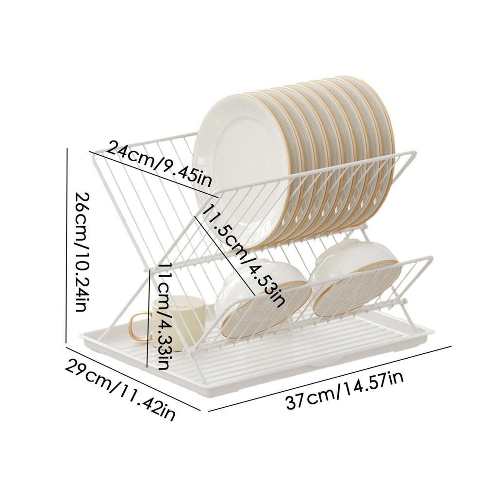 Foldable Bowl Plate Rack Two Colours Set | StorageOZ
