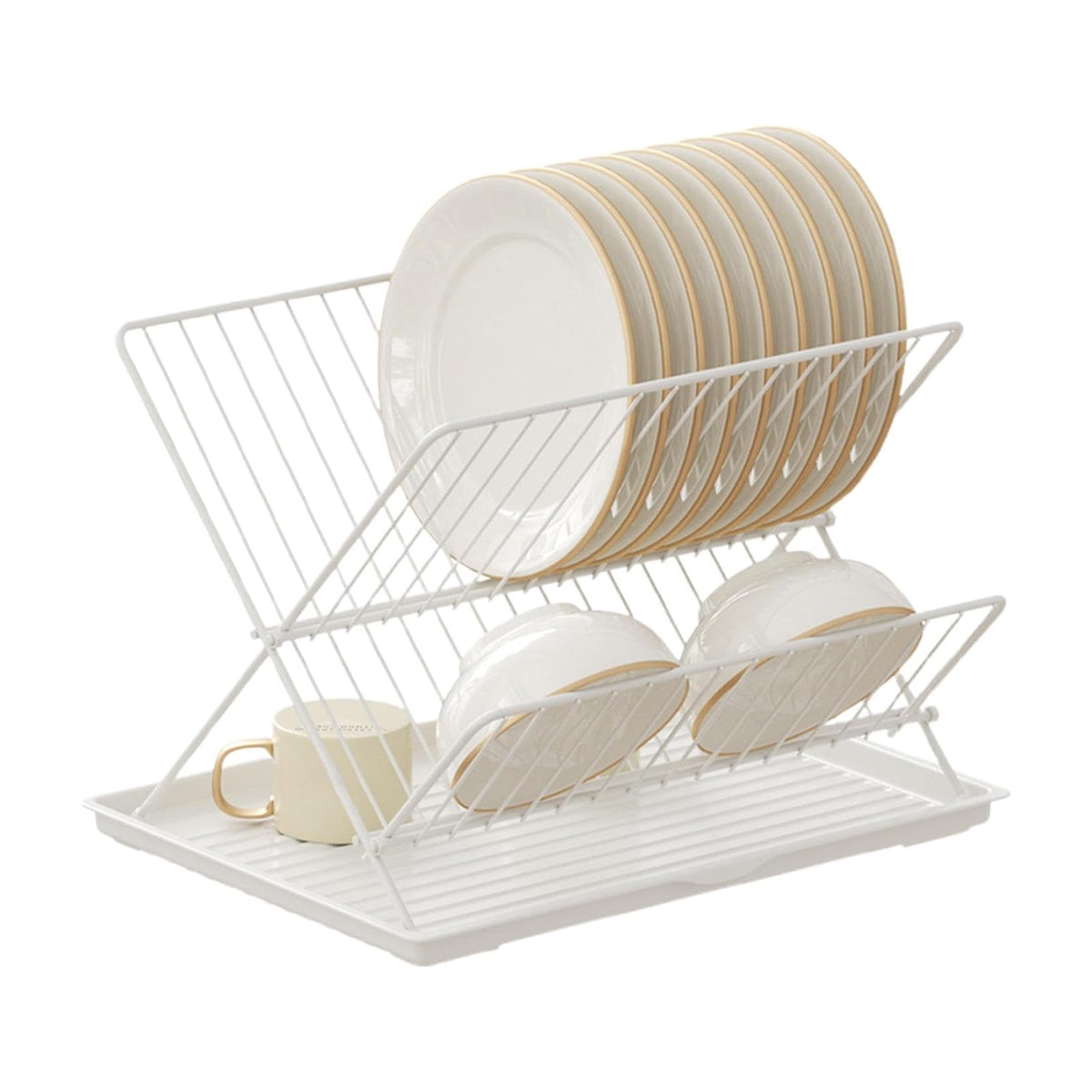Foldable Bowl Plate Rack Two Colours Set | StorageOZ