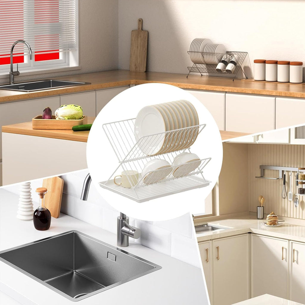 Foldable Bowl Plate Rack Two Colours Set | StorageOZ