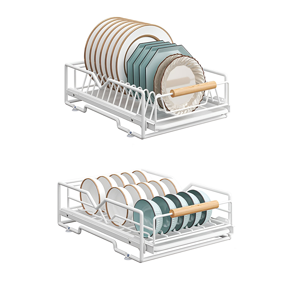 White Pull Out Kitchen Rack Two Styles Set | StorageOZ