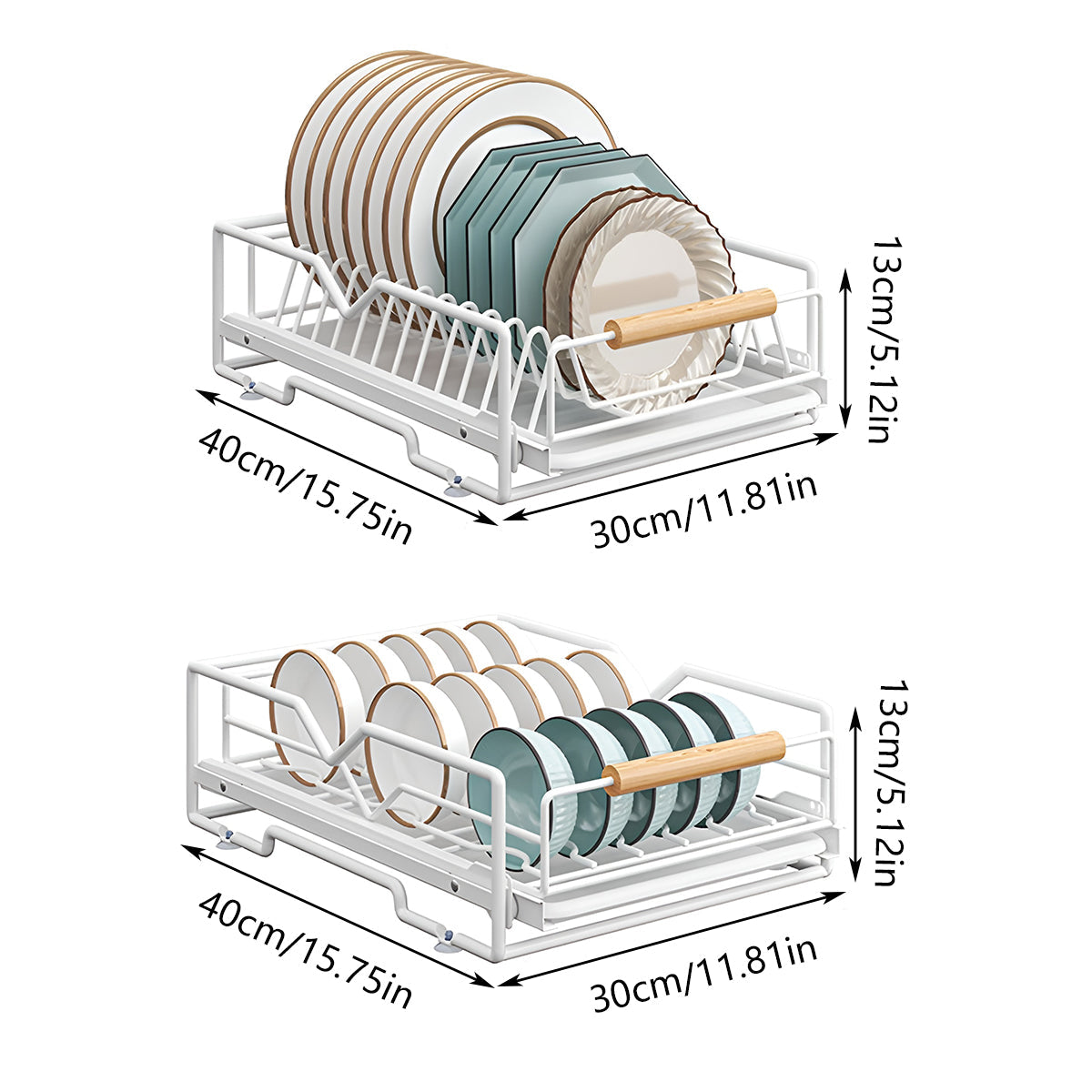 White Pull Out Kitchen Rack Two Styles Set | StorageOZ