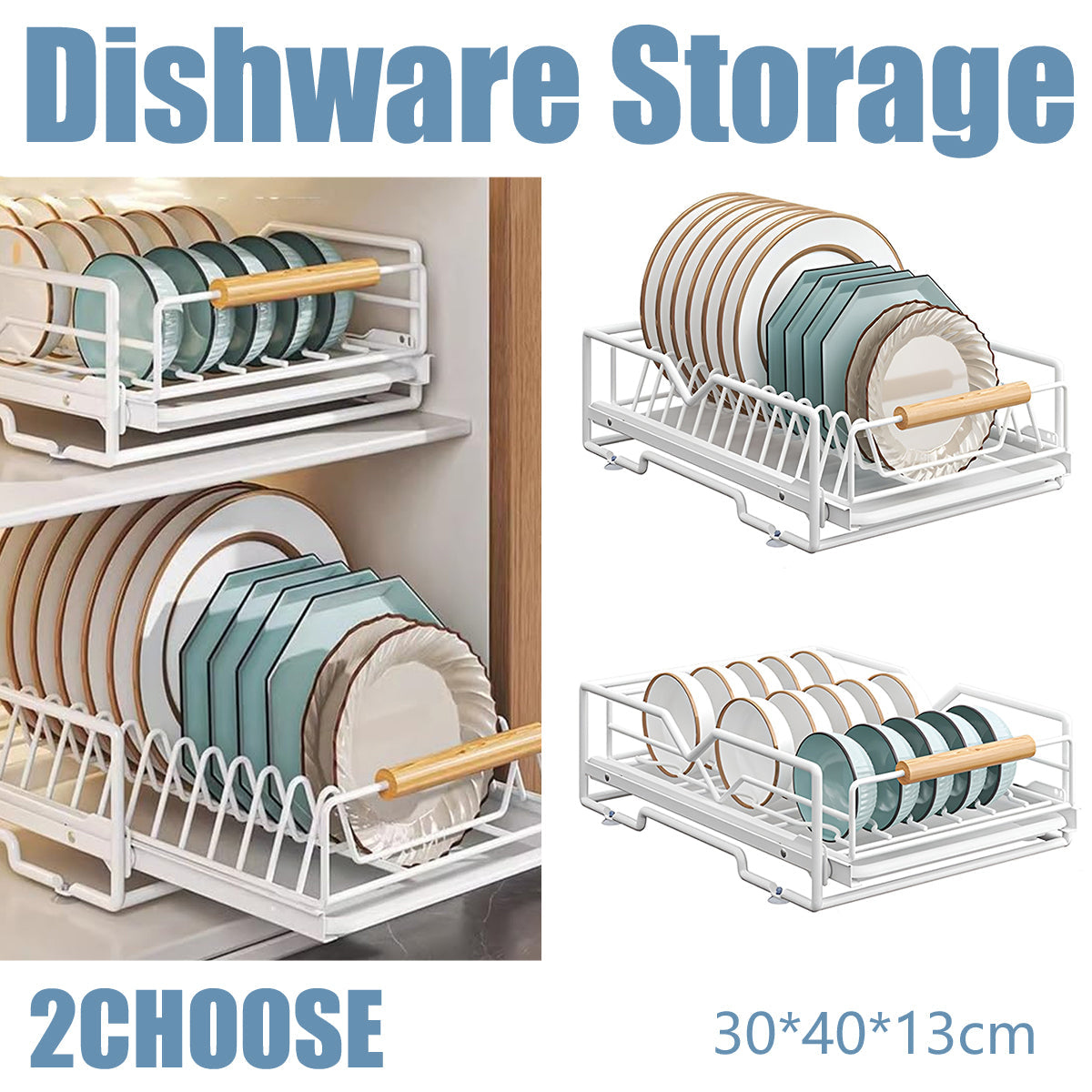 White Pull Out Kitchen Rack Two Styles Set | StorageOZ