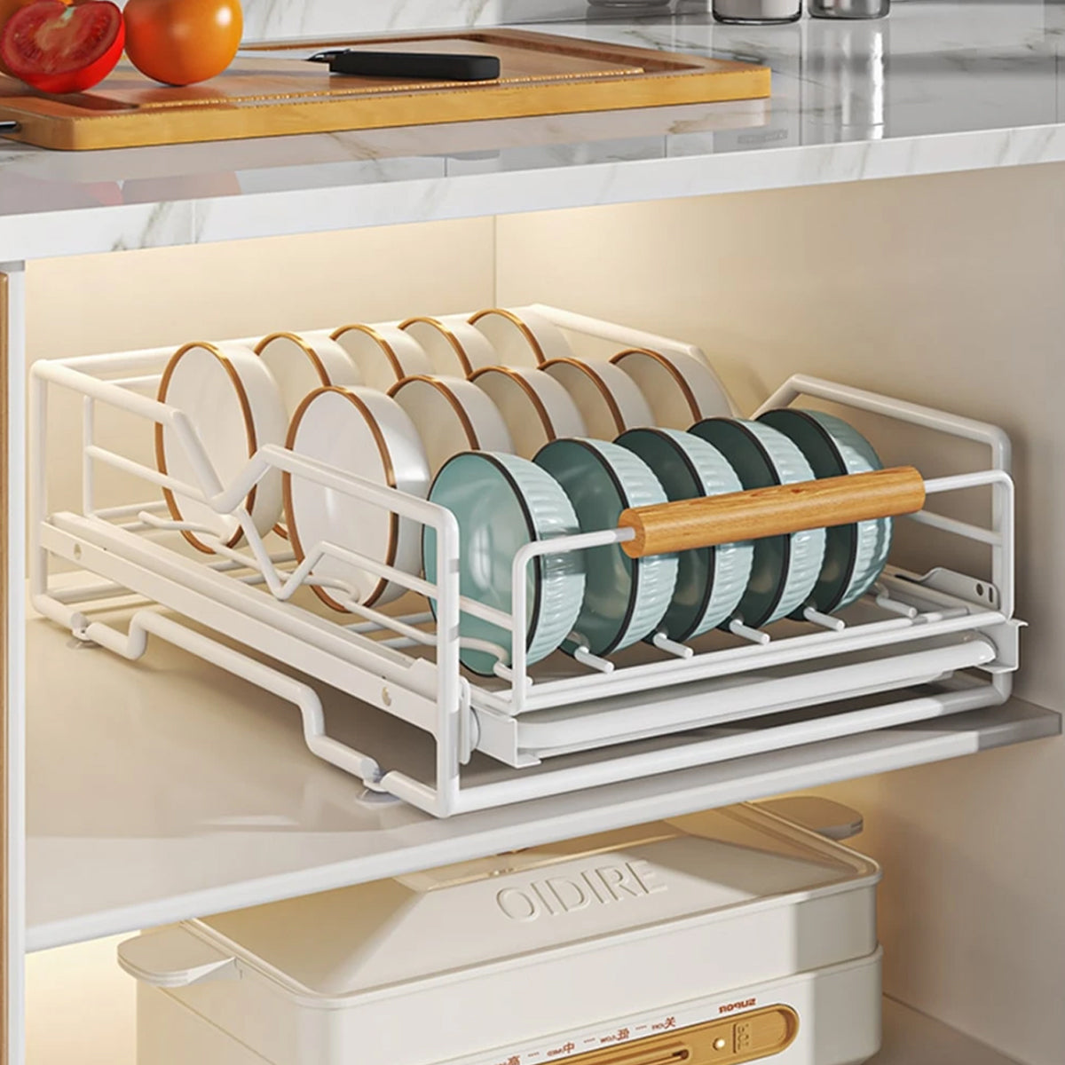 White Pull Out Kitchen Rack Two Styles Set | StorageOZ