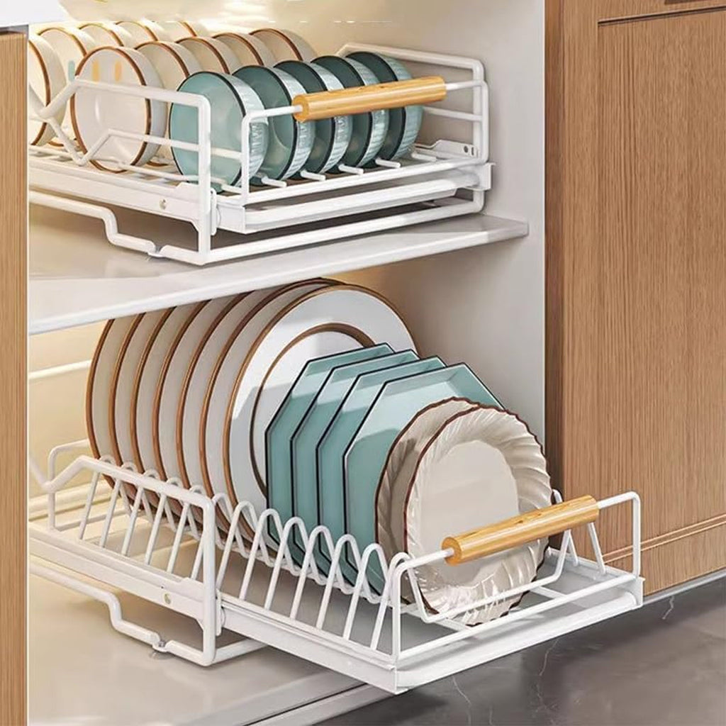 White Pull Out Kitchen Rack Two Styles Set | StorageOZ