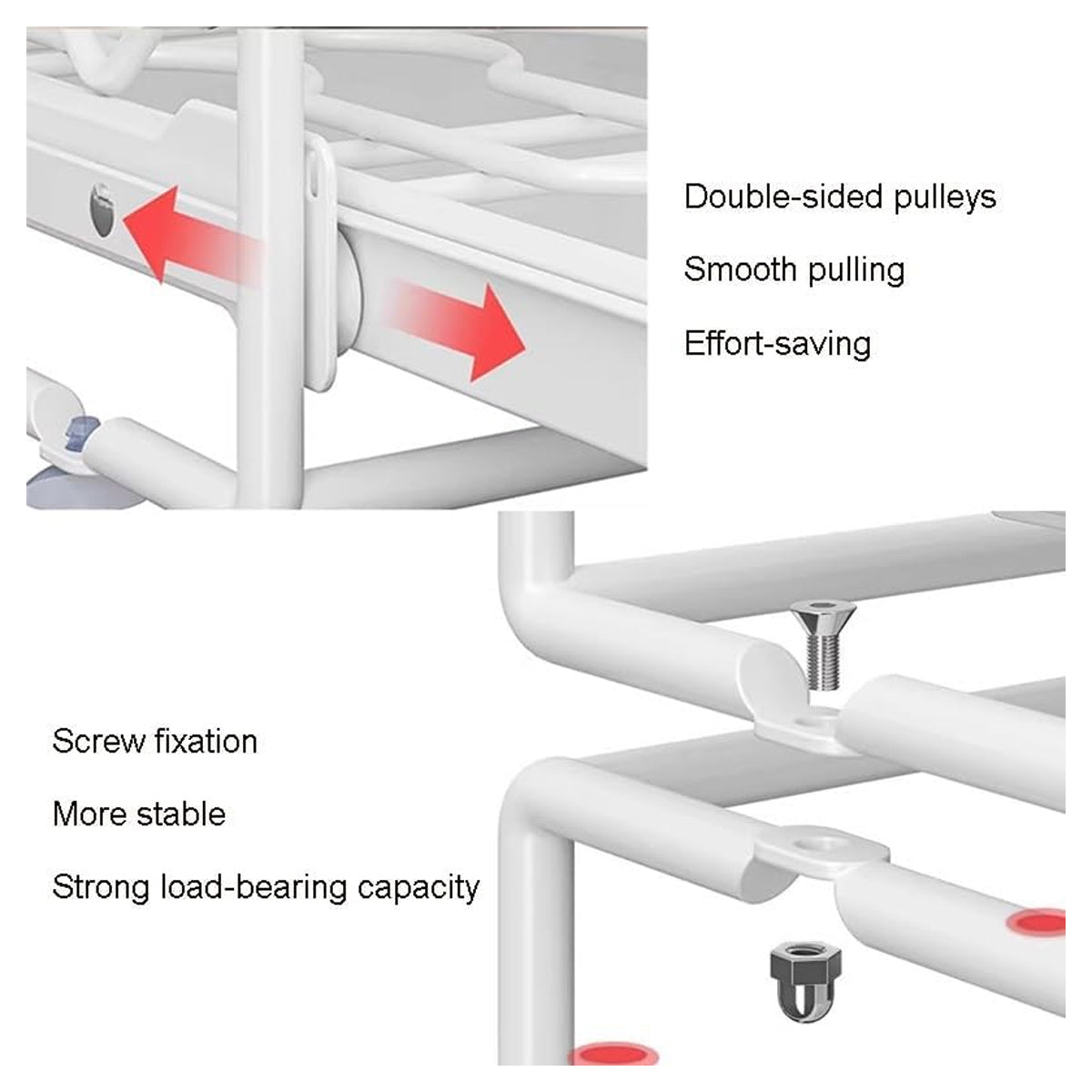 White Pull Out Kitchen Rack Two Styles Set | StorageOZ