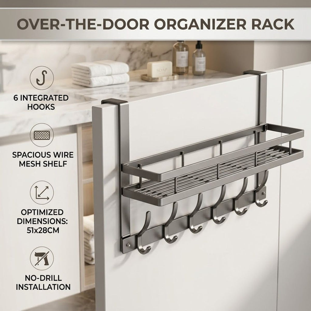 Over Door Storage Rack with Mesh Shelf 51cm | StorageOZ