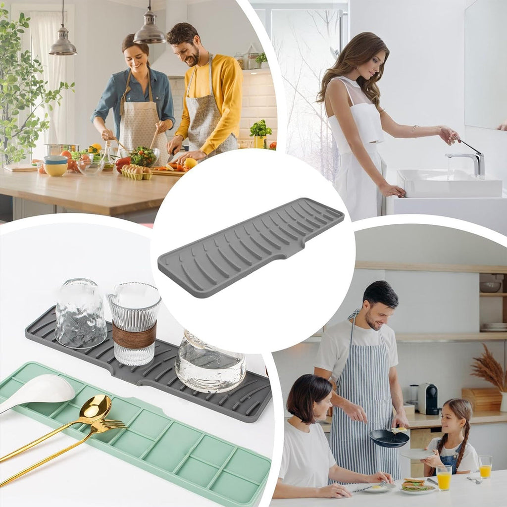 Long Silicone Sink Drain Mat Two Colours | StorageOZ