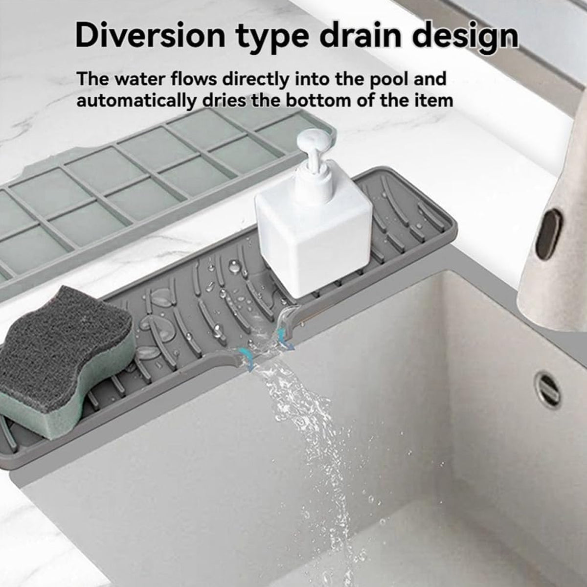 Long Silicone Sink Drain Mat Two Colours | StorageOZ