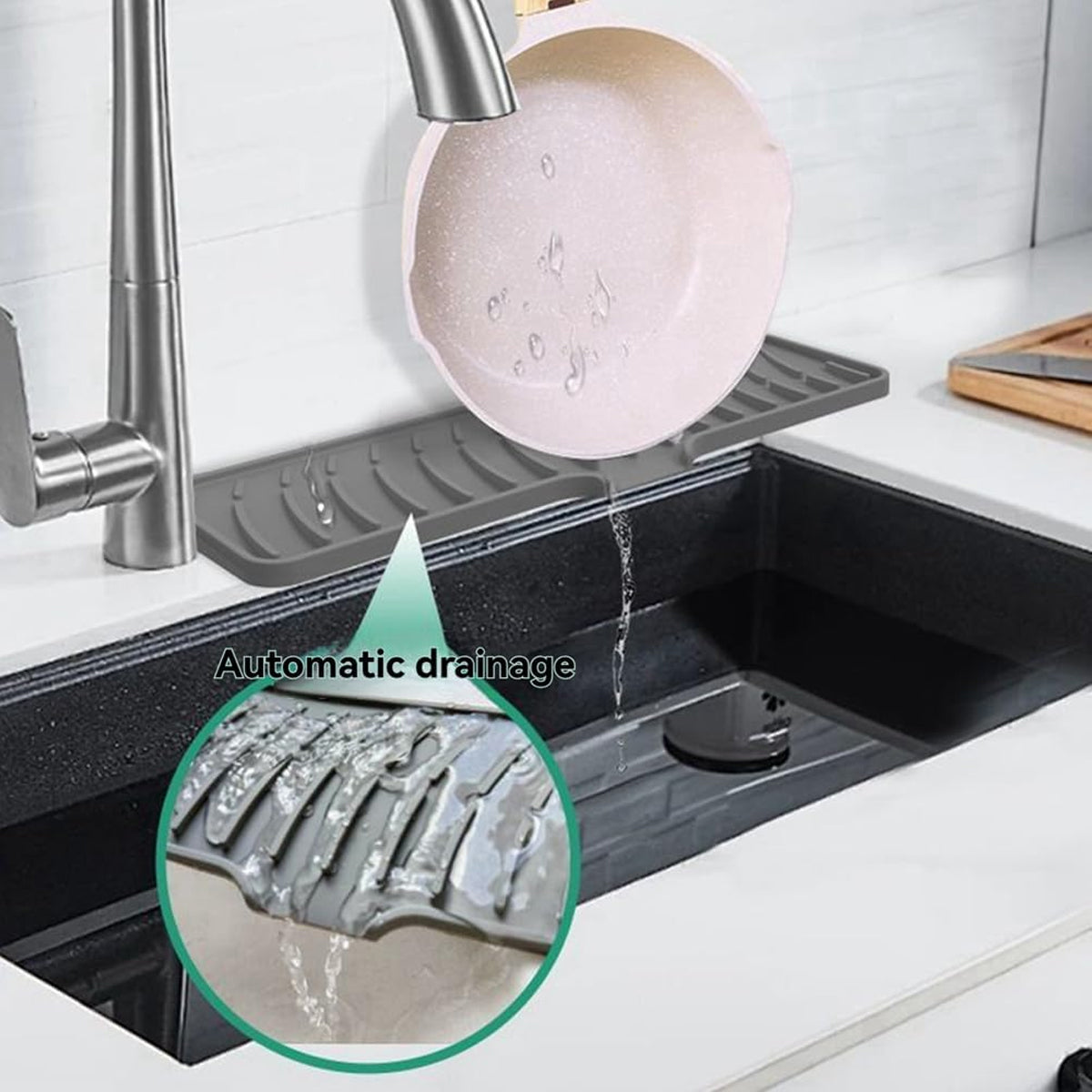 Long Silicone Sink Drain Mat Two Colours | StorageOZ
