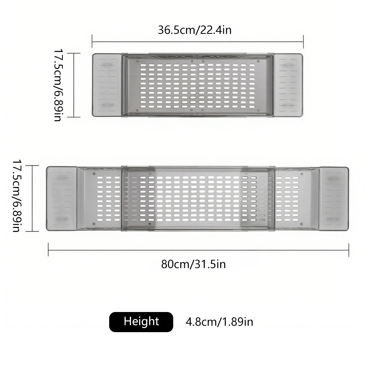 Clear Bathtub Trays Two Colours Organiser | StorageOZ