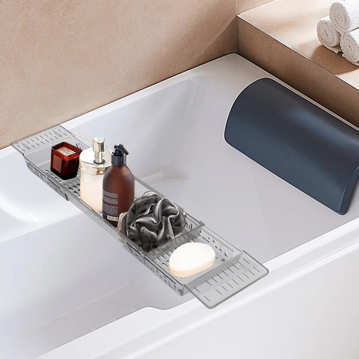 Clear Bathtub Trays Two Colours Organiser | StorageOZ