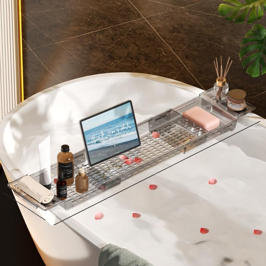 Clear Bathtub Trays Two Colours Organiser | StorageOZ