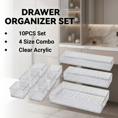 10 Pcs Drawer Organiser Tray Set Organiser | StorageOZ