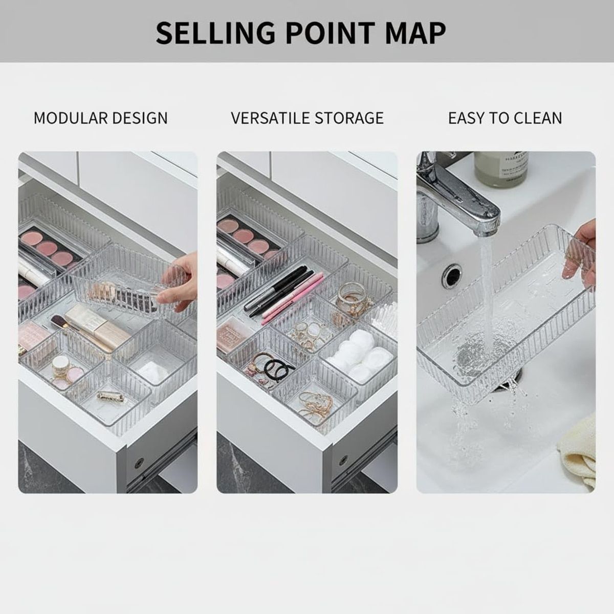 10 Pcs Drawer Organiser Tray Set Organiser | StorageOZ