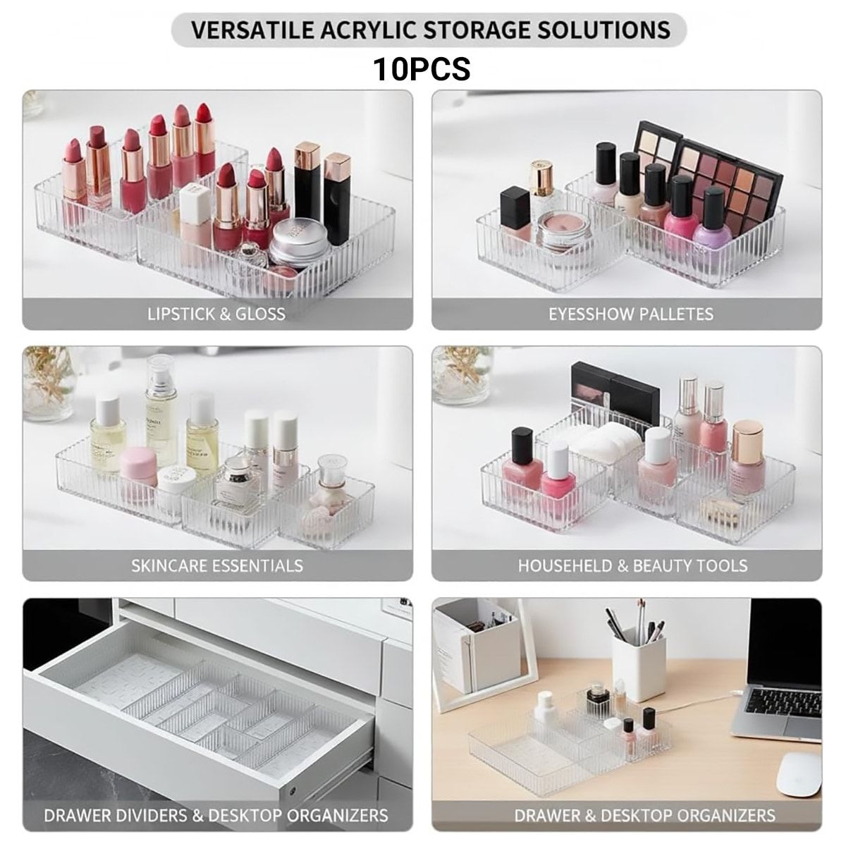 10 Pcs Drawer Organiser Tray Set Organiser | StorageOZ