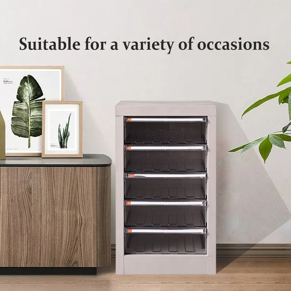 Clear Front File Cabinet Two Heights Set | StorageOZ