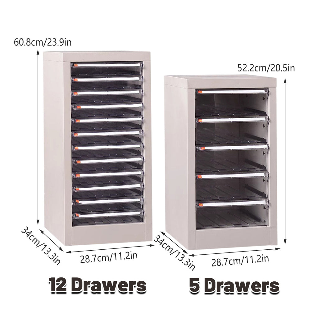 Clear Front File Cabinet Two Heights Set | StorageOZ