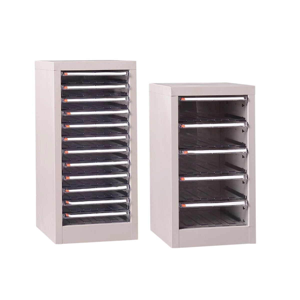 Clear Front File Cabinet Two Heights Set | StorageOZ