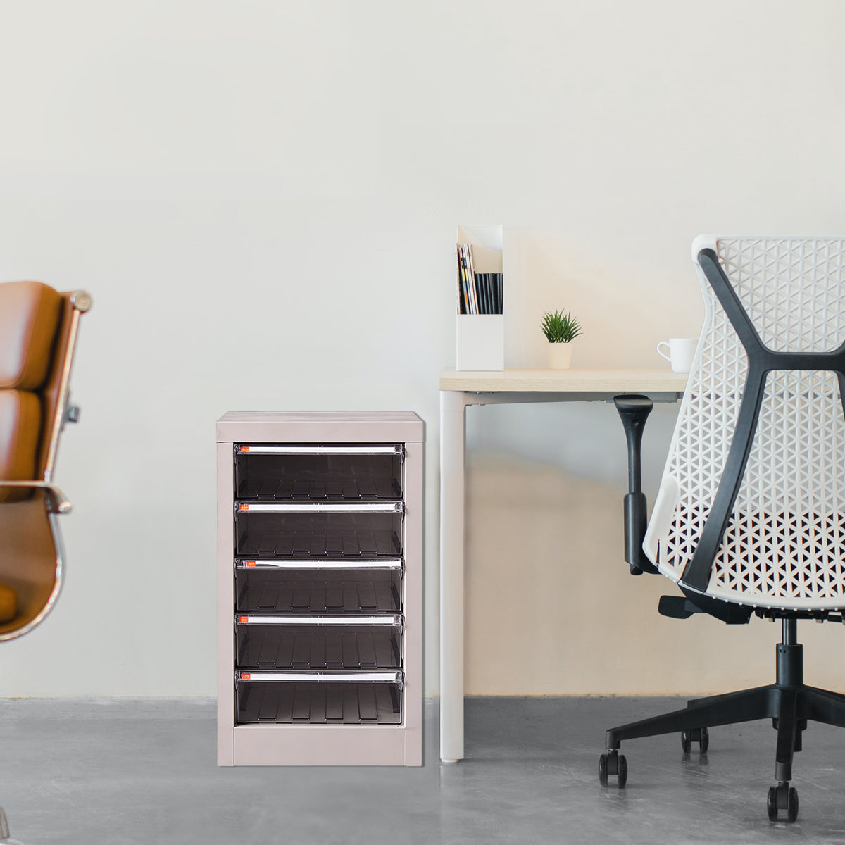 Clear Front File Cabinet Two Heights Set | StorageOZ