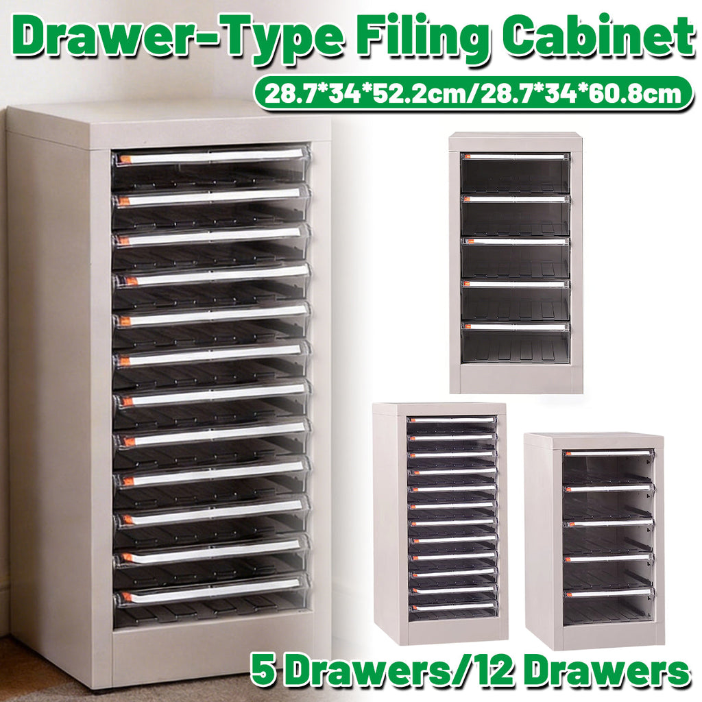 Clear Front File Cabinet Two Heights Set | StorageOZ
