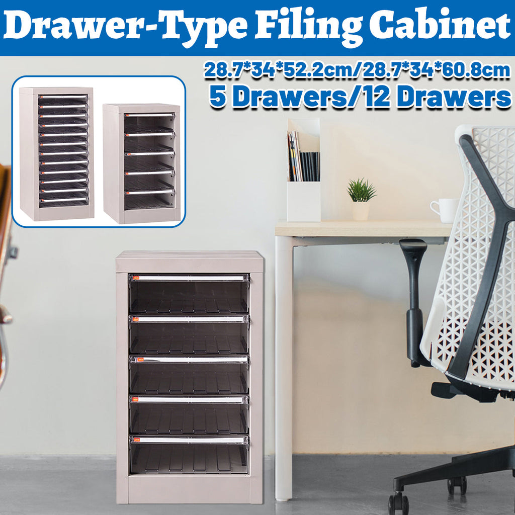 Clear Front File Cabinet Two Heights Set | StorageOZ