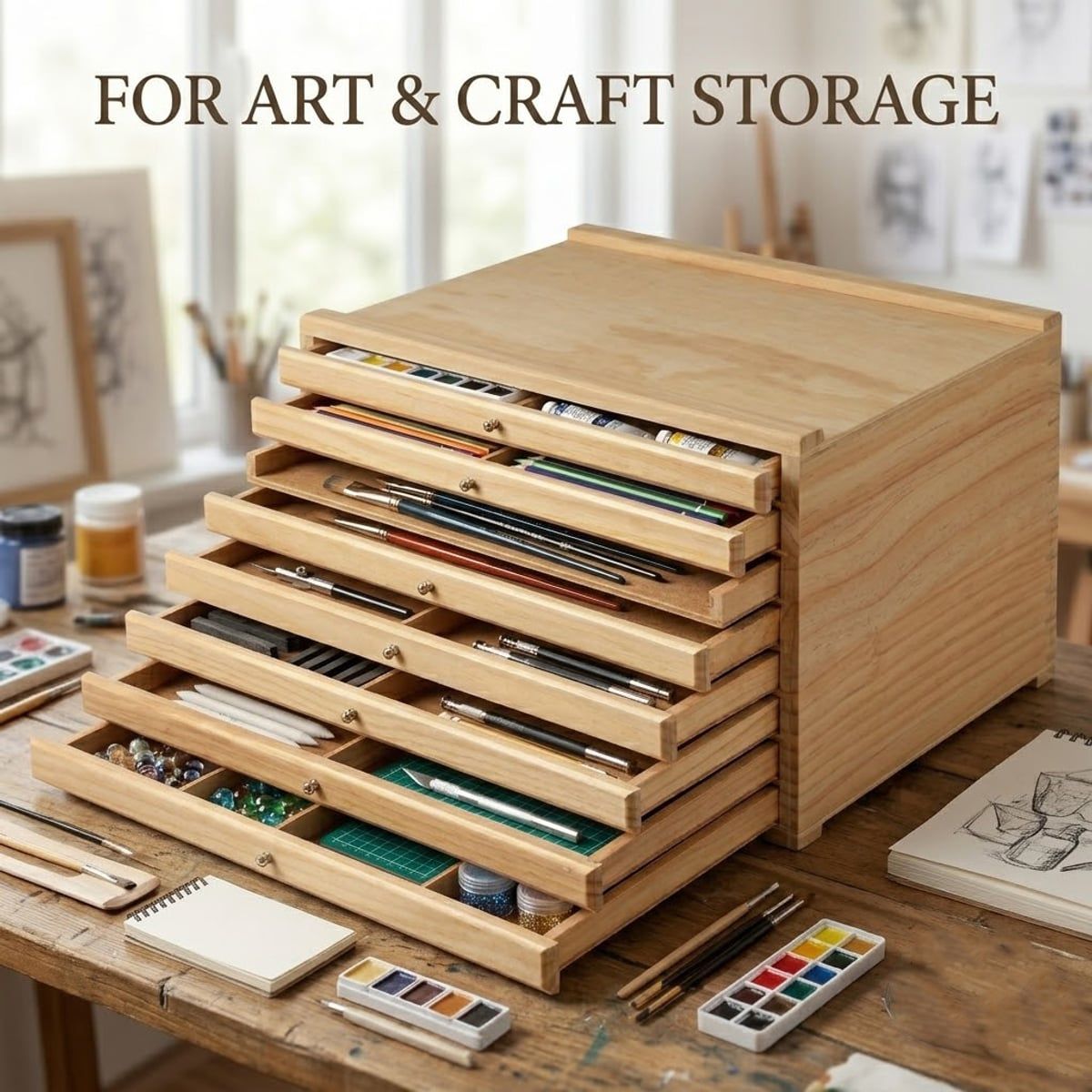 8 Slot Drawing Tool Storage Box Organiser | StorageOZ