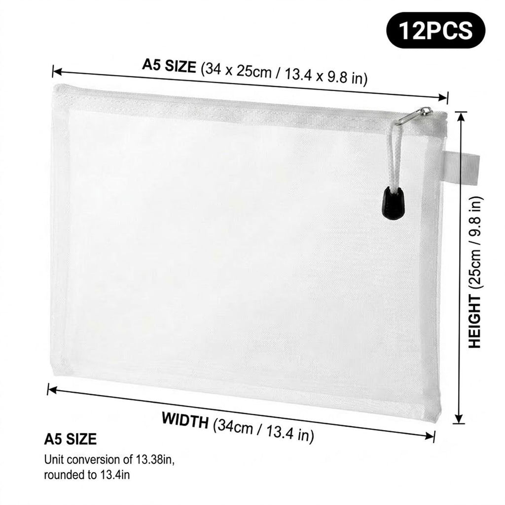 12 Pcs A5 File Bags Desk Organiser Set Rack | StorageOZ