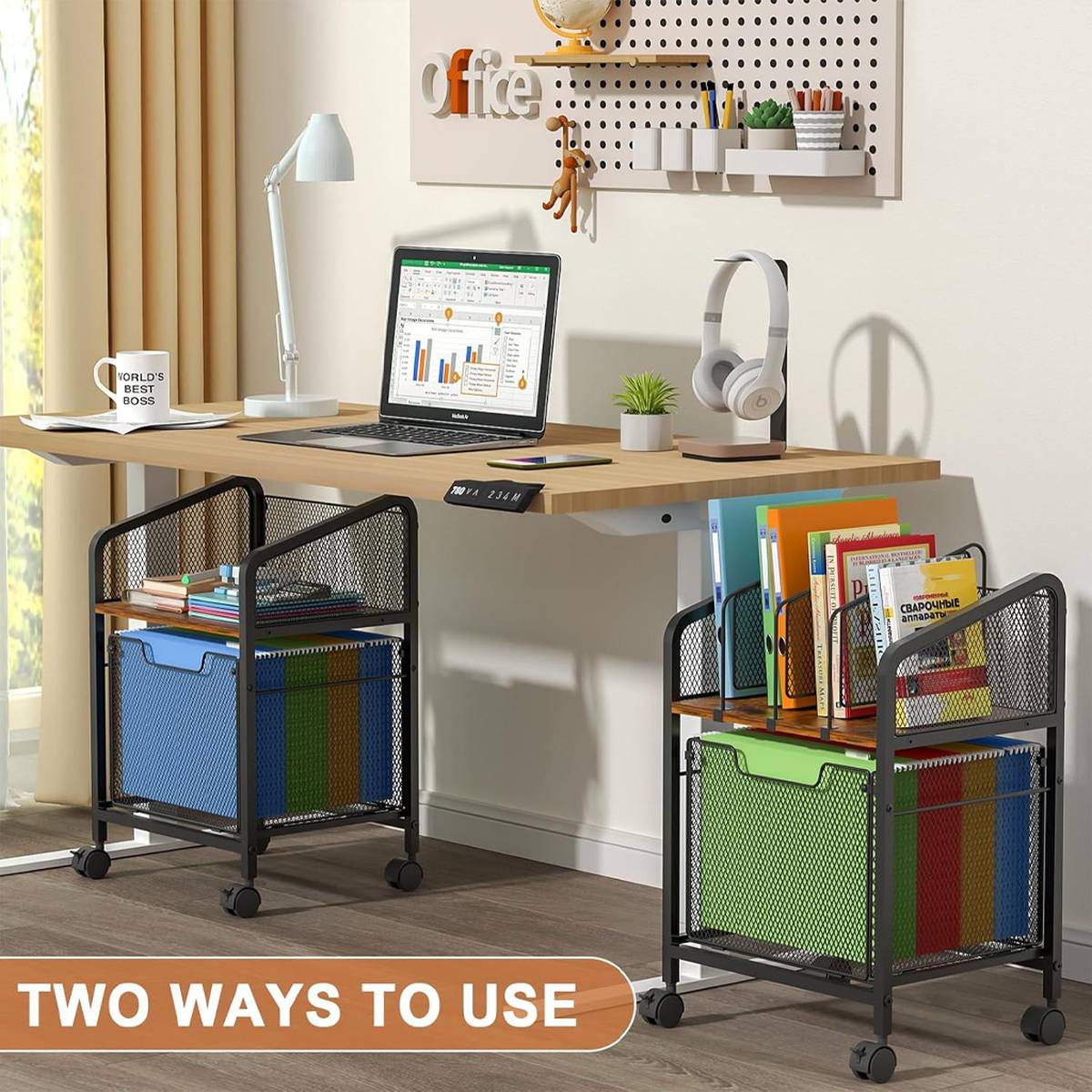 Black File Cabinet Desk Storage Organiser | StorageOZ