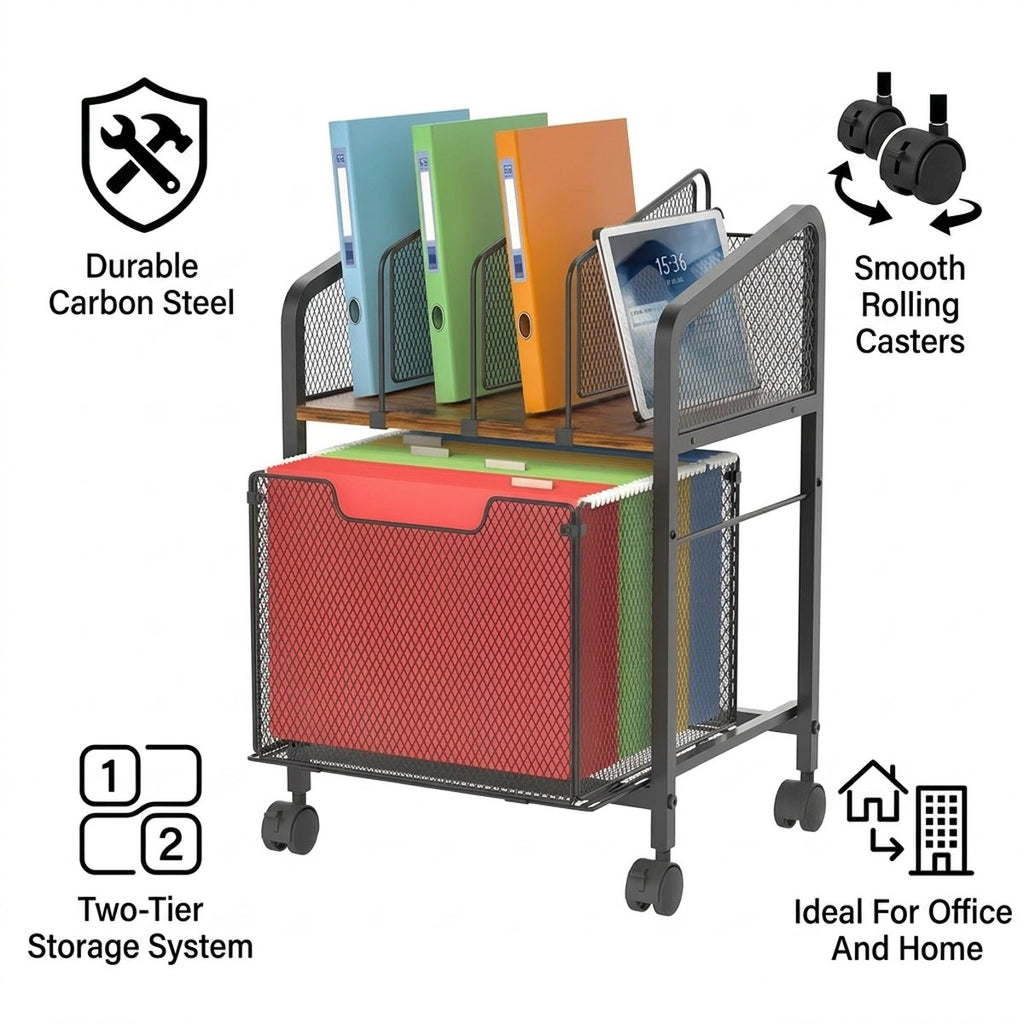 Black File Cabinet Desk Storage Organiser | StorageOZ