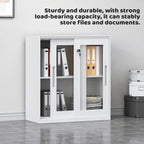 White Metal File Cabinet Two Heights Set | StorageOZ