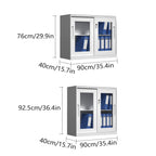 White Metal File Cabinet Two Heights Set | StorageOZ