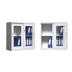 White Metal File Cabinet Two Heights Set | StorageOZ