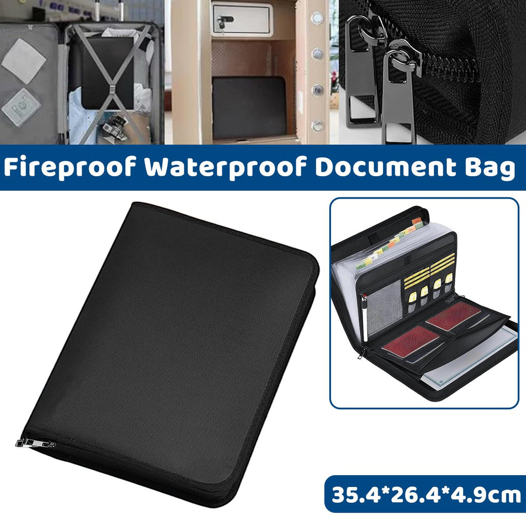 Black Fireproof File Document Bag Organiser | StorageOZ