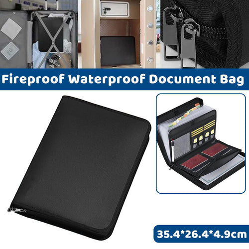Black Fireproof File Document Bag Organiser | StorageOZ