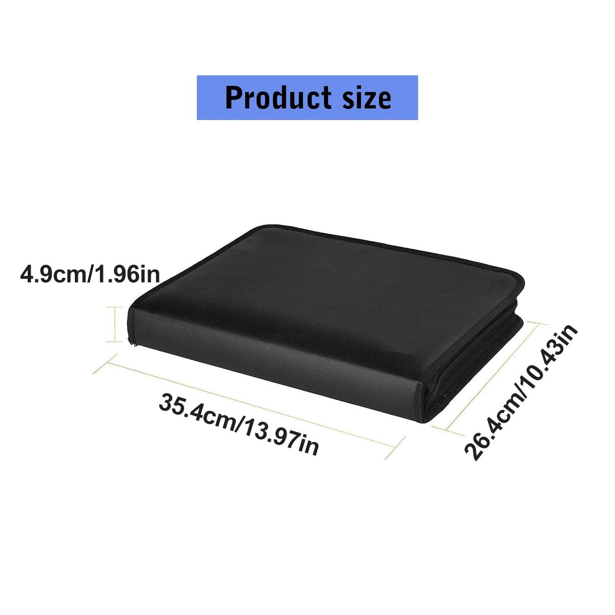 Black Fireproof File Document Bag Organiser | StorageOZ