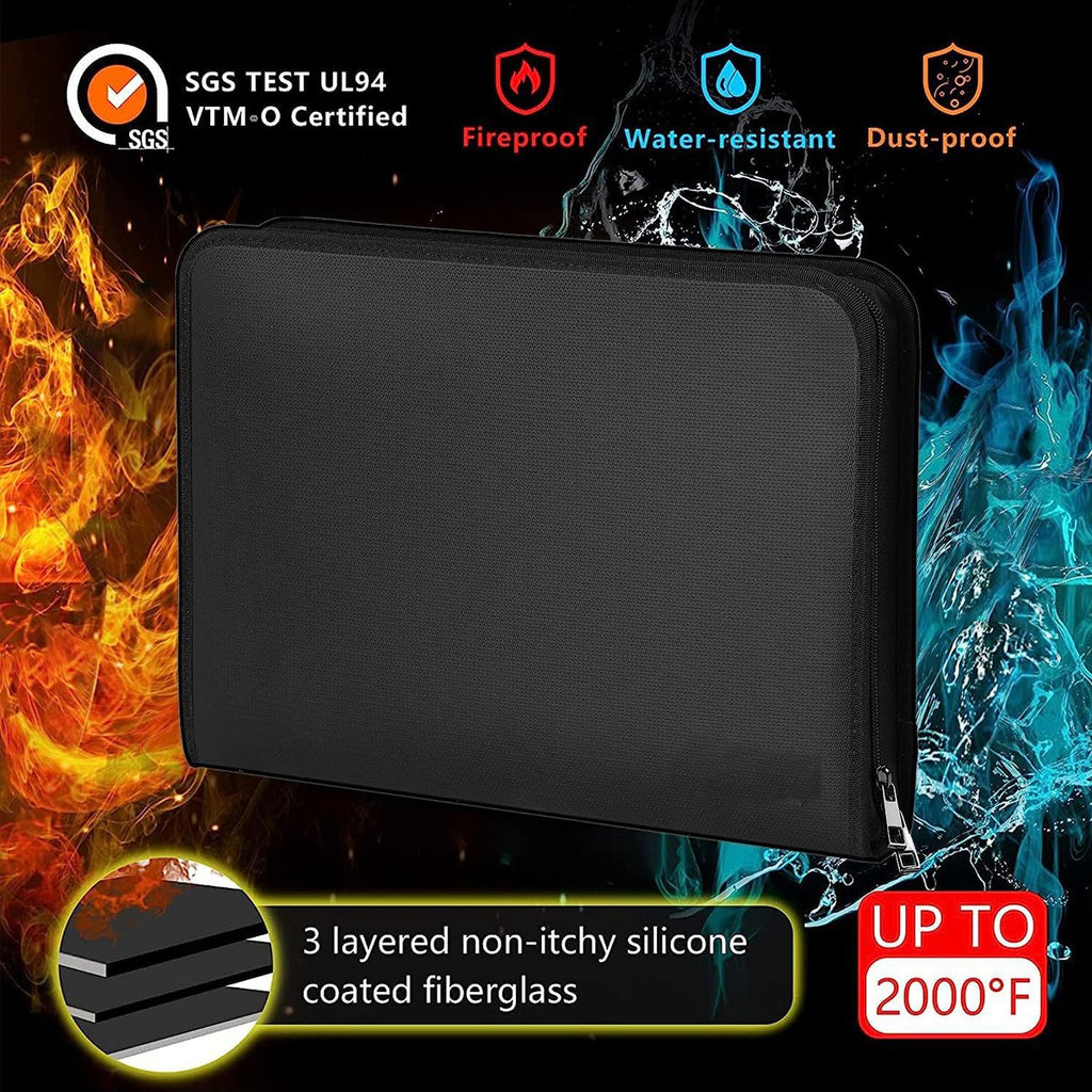 Black Fireproof File Document Bag Organiser | StorageOZ